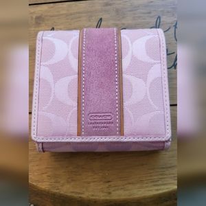 Vintage Coach Signature Pastel Pink Wallet
